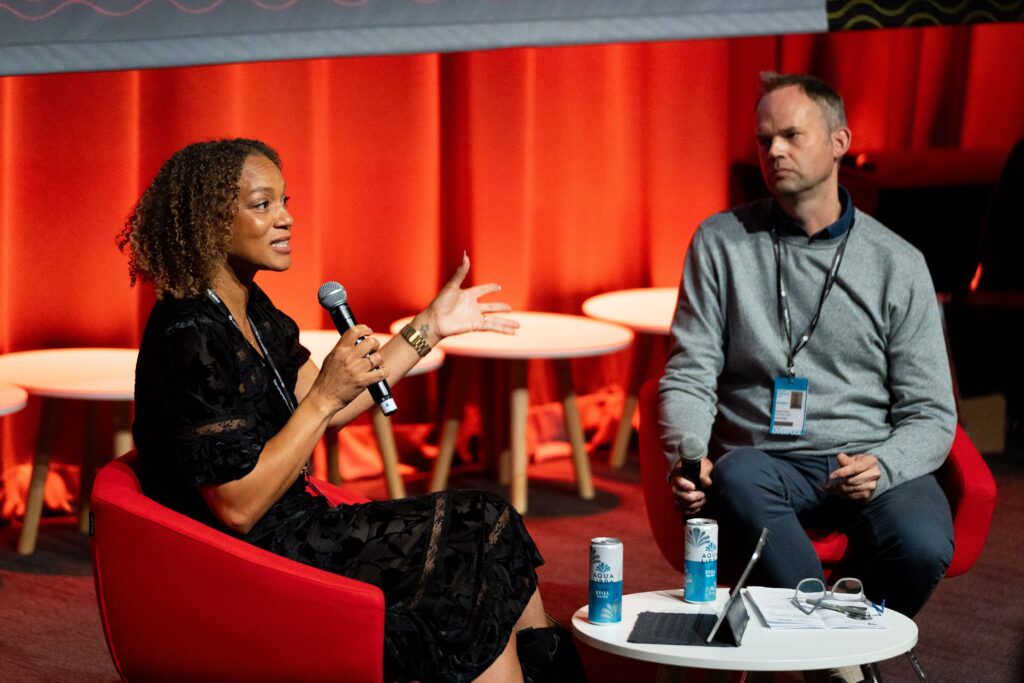 Angela Griffin and Cameron Roach at Labour Party Conference